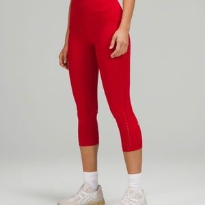 Lululemon Swift Speed High-Rise Crop 21" size 10 dark red